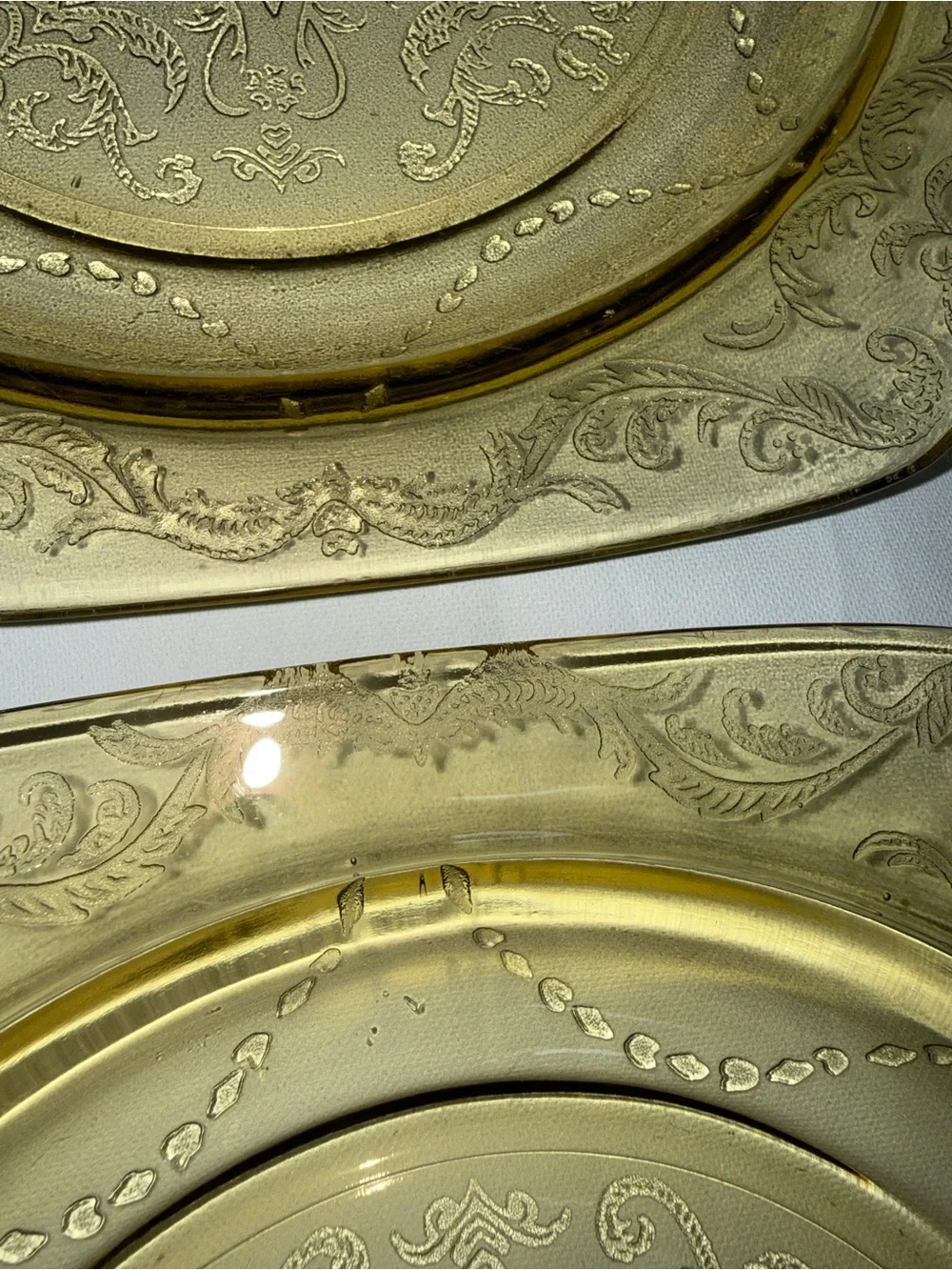 Vintage-Inspired Amber Glass Dinner Plates - Set of 2